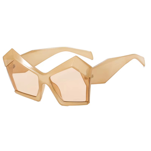 2025 New Arrival Trendy Pc Big Frame Uv400 <b>Sunglasses</b> Stylish Oversized Irregular Cat Eye <b>Sunglasses</b> for Women Men - Product Image 4