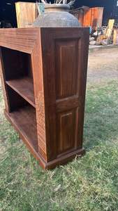 Modern Luxury 2-Tier Wooden Solid Wood <b>Leaning</b> <b>Bookshelf</b> Industrial Style Storage for Home Office and Dining Room - Product Image 5