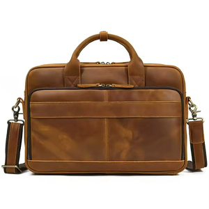 Sac à bandoulière pour ordinateur portable de haute qualité, marron, de marque, sacs fourre-tout, sacs à main, logo personnalisé, sac messager en toile multi-usages pour hommes - Product Image 4