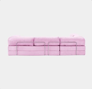 Moderno Juego de Sofás en Forma de L de Cuero PU Chapado en Oro con Patas de Madera y Brazos Acolchados, Nuevo Diseño Popular con Botones para Bodas o Sala de Estar - Product Image 5