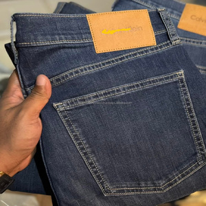 Pantalon en jean pour homme en coton et élasthanne confortable, décontracté, brodé, lavage au laser, coupe bootcut, évasé, déchiré, coupe droite, en vrac - Product Image 5