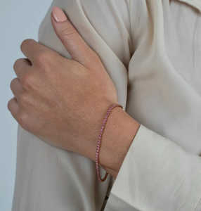 สร้อยข้อมือเพชรชุบทองคำแท้ 14K สำหรับผู้หญิง ดีไซน์คลาสสิคทรงกลม ประดับเพชรแบบช่อง  วัสดุอัลลอยด์ สไตล์ฮิปฮอป ของขวัญเครื่องประดับ - Product Image 4