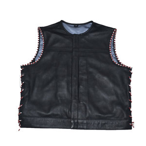 <b>Men's</b> Vintage <b>Leather</b> Look Lightweight Winter <b>Vest</b> Sleeveless Casual Button Closure Outerwear Waistcoat - Product Image 4