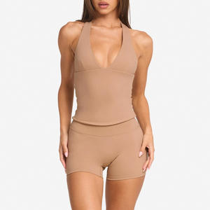 Nouvel ensemble de yoga pour femme, coupe évasée, col en V profond, élégant et luxueux, tendance, pour Pilates, danse, fitness et sport - Product Image 3