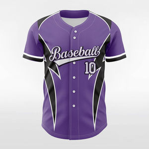 Maillot de baseball unisexe à manches courtes, imprimé par transfert thermique, respirant, antibactérien, en polyester, personnalisable avec le nom de l'équipe, pour le sport - Product Image 3