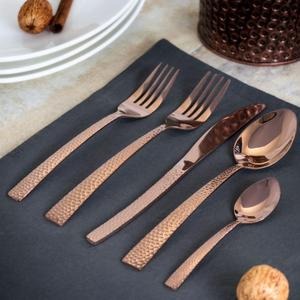 5 Pcs Matte <b>Black</b> Flatware Set Wabi-Sabi Style Metal <b>Cutlery</b> Fork Knife Spoon Dining tableware setting Party Use <b>Cutleries</b> Set - Product Image 5