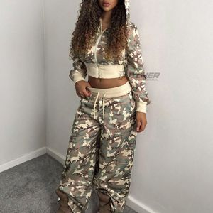 Conjunto Deportivo de Sudadera con Capucha y Pantalones Jogger para Mujer, Lavado Ácido, Estampado, Ropa Urbana, Logotipo Personalizado, 100% Algodón, Suministro de Fábrica - Product Image 6