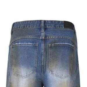 Vaqueros anchos de mezclilla 100% algodón de alta calidad para hombre, estilo vintage, lavado a la piedra, corte de bota, holgados, para streetwear, tiro medio - Product Image 3