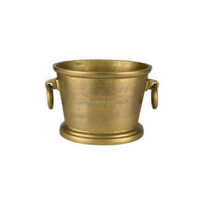 Suministros para fiestas de eventos Bañera de bebidas con asa Aluminio fundido Enfriador de vino de champán dorado de lujo Cubo grande Estilo antiguo - Product Image 1