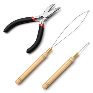 Pince à extensions capillaires, kit d'élimination des micro-perles, outil professionnel de retrait des micro-perles, outil d'enfilage de boucles capillaires, durable - Product Image 1