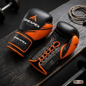 Guantes de Boxeo Negros y Naranjas, Guantes de Entrenamiento Profesional, Guantes de Boxeo Acolchados, Logotipo Personalizado OEM, Guantes Deportivos al por Mayor - Product Image 5