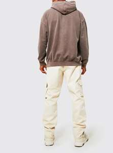 Sudadera con Capucha Unisex, Lavado Ácido, Bordada, 100% Algodón, Ligera, Ecológica, Transpirable, con Logotipo Personalizado en la Parte Delantera, para Otoño - Product Image 2