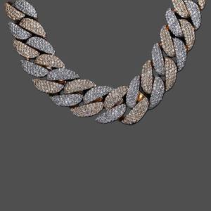 Cadena Cubana Hip Hop Elegante de 22 Pulgadas con Moissanita VVS de Corte Brillante, Chapada en Plata de Ley 925, Collar para Hombre para Fiesta - Product Image 2