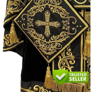 Vestimenta Litúrgica Premium para Iglesia Ortodoxa, Túnica Sacerdotal Bordada, Tela de Seda Satén, Talla Personalizada, Para Todas las Estaciones, Otros Estilos Étnicos - Product Image 6