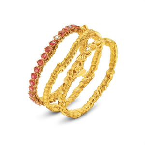 24K Gold Plated <b>Copper</b> Bridal <b>Bangles</b>-Trendy Classic Matte Number Design for Engagement - Product Image 2