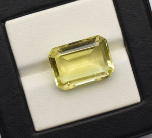 Piedra Preciosa de Cuarzo Limón Natural, Cuarzo Limón Amarillo 18X13 mm, Corte Esmeralda, para Joyería, 14.75 Quilates, Piedra Preciosa Suelta para Joyería - Product Image 2