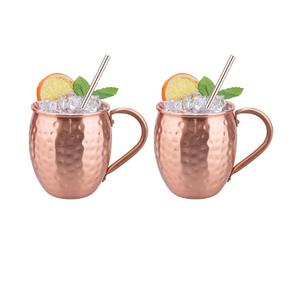 Mug Moscow Mule en cuivre avec revêtement en nickel – 16 oz, extérieur en cuivre pur, forme de baril classique avec poignée en laiton - Product Image 6