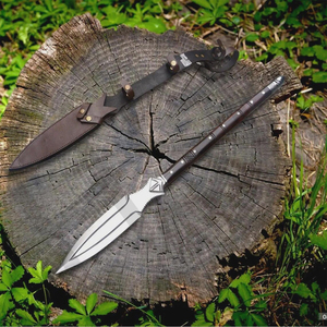 Lanza Vikinga Corta Forjada a Mano con Empuñadura de Madera de Palisandro, Decoración Medieval - Product Image 4