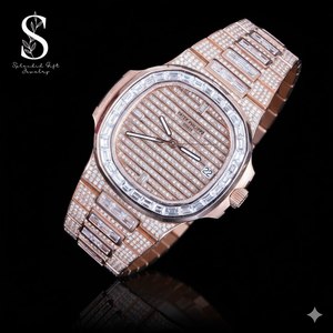 Rose Gold Moissanite Diamond <b>Watch</b> Luxury Hip Hop <b>Watch</b> Solid Real Gold <b>Watch</b> for Unisex Fashion Jewelry - Product Image 1