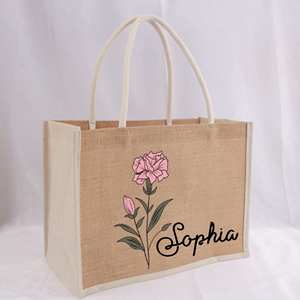 Biodegradable Natural Fiber Jute Carry <b>Bag</b> Large Capacity Eco Friendly Shopping Tote <b>Bag</b> - Product Image 1