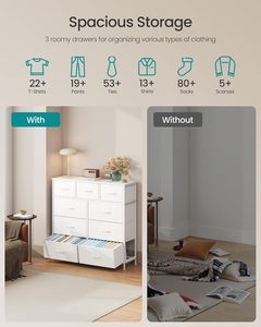 ตู้เสื้อผ้าสีขาวสไตล์โมเดิร์น 9 ลิ้นชัก สำหรับเฟอร์นิเจอร์ห้องนอน - Product Image 5
