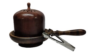 เตาเผาธูปทรงกลมโลหะชุบเงินแบบดั้งเดิม ฝาปิดตกแต่ง ที่วางกรวยธูป ถาดรองขี้เถ้า งานฝีมือ - Product Image 2