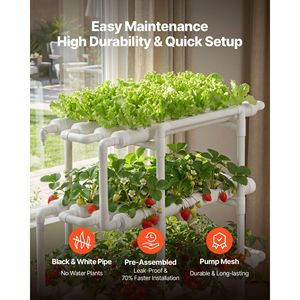 Kit Sistema di Coltivazione Idroponica a 3 Livelli con 108 Posti, Tubi UPVC Rinforzati e Irrigazione Temporizzata - Product Image 2
