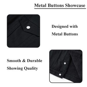 Maktra Wholesale ODM Mens Cotton Coated Denim Jacket XL Custom Windbreaker Smart Casual <b>Yarn</b> Dyed Stand Collar Breathable - Product Image 5