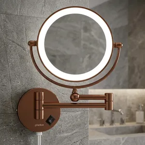 Miroir grossissant double face avec éclairage LED pour le maquillage et la rasage, idéal pour les hôtels, salles de bain, coiffeuses et chambres d'hôtes. - Product Image 4
