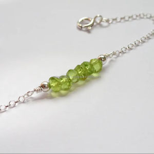 Trendy 925 Sterling Silver August Birthstone <b>Bracelet</b> Peridot Gemstone Stacking <b>Bracelet</b> <b>for</b> Stylish <b>Women</b> - Product Image 1