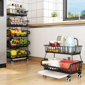 Metal Kitchen Home Organizer Home Organizer Wire Fold <b>Stackable</b> Kid Toys Metal Fruit Vegetable Storage <b>Baskets</b> - Product Image 6