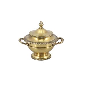 Pot utilitaire minimaliste en métal côtelé avec couvercle poli, écologique, 150 ml, pour rangement de tiroir, salon et cuisine - Product Image 2