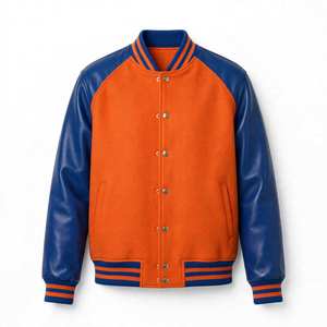 Veste de baseball universitaire classique personnalisée brodée pour homme, col montant, logo frontal, coupe-vent, style automne urbain - Product Image 4