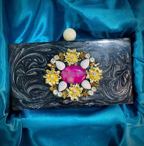 Tendance Design Résine Pochette Pierre Travail pour Femmes Fête Porter Embrayage Soirée Embrayage Marbre Look Cadeau Utilisation Disponible - Product Image 2