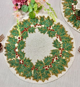 Factory Wholesale custom Handmade Glass Beads Round Beaded <b>Placemats</b> Beaded <b>Table</b> <b>Runner</b> Beaded <b>Table</b> <b>Placemat</b> Manufacturer - Product Image 5