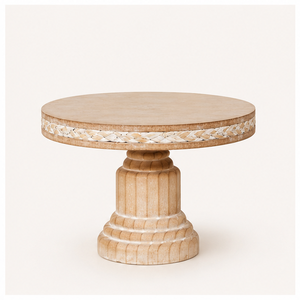 Soporte para Pastel de Madera Rústico Hecho a Mano con Base Acanalada, Elegante Plato Redondo de Madera para Exhibición de Postres, para Decoración de Bodas y Hogar - Product Image 5