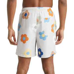 Custom <b>Men</b> Floral Print Beach Shorts Quick Dry Swim <b>Trunks</b> Elastic Waist Summer Casual Swimwear OEM ODM Supplier - Product Image 5