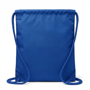 Sac à cordon bleu cobalt avec poche avant zippée, logo brodé jaune fluorescent, impression personnalisée, support pour équipement d'entraînement de dojo, fabrication usine - Product Image 3