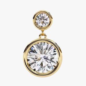Women's <b>Hoop</b> <b>Earrings</b> in 10k Yellow Gold Moissanite Round Cut Diamond Bezel Set Trendy Jewelry IGI Certified <b>Silver</b> Plated - Product Image 6