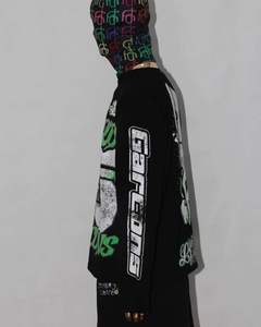 T-shirt en coton surdimensionné délavé à l'acide personnalisé OEM pour hommes, à manches longues double couche, imprimé sérigraphié, livraison rapide - Product Image 4