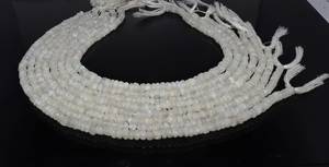 Natural White Rainbow Moonstone Smooth Rondelle <b>Beads</b> 5-6 MM White Rainbow Moonstone <b>Beads</b> 13 Inch White Moonstone - Product Image 3
