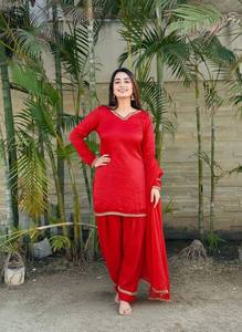 Ensemble Salwar Farsi de Luxe de Qualité Export pour Femme – Tenue Décontractée en Soie Satinée pour Fêtes et Mariages - Product Image 2