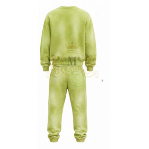 Ensemble de sweat-shirt à col rond pour homme, couleur unie rose, 100% coton, 350 g/m², vêtements décontractés, tricot en molleton français, style automne, jogging - Product Image 6
