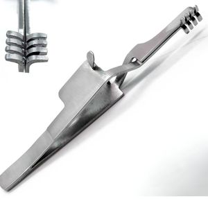 Retractor de Piel Automático de Acción Cruzada con Puntas Cónicas Autoestables, Retractor Quirúrgico de Acero Inoxidable para Dermatología y Cirugía Plástica - Product Image 1