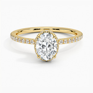 Bague classique en or, style diamant étincelant, élégante, romantique, pour fiançailles, mariage, bijoux de mariée - Product Image 4