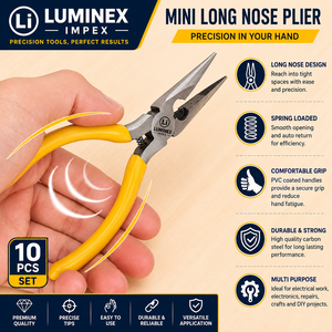 LUMINEX IMPEX LUB=113 <b>Long</b> <b>Nose</b> Stainless Steel Lightweight Smooth Work Jewelry Making Polishing Pliers for Bracelet Making DIY - Product Image 4