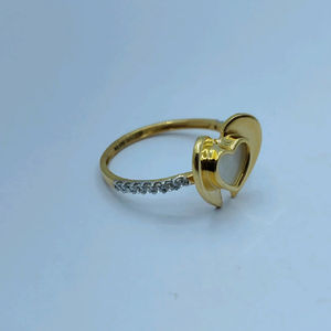 แหวนทองคำ 22K ดีไซน์รูปหัวใจประดับเพชร แหวนนิ้วดีไซน์เก๋สำหรับผู้หญิง เครื่องประดับทันสมัยสำหรับใส่ในชีวิตประจำวัน - Product Image 2