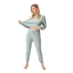 2024 pantalones de chándal de lana de algodón de primera calidad para mujer, ropa de calle con cordón en la cintura, pantalones de chándal planos apilados de invierno - Product Image 3