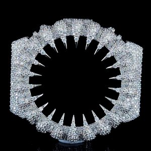 Boîtier de montre de luxe Octagon avec lunette à clous et Moissanite VVS pour 2100 - Product Image 3