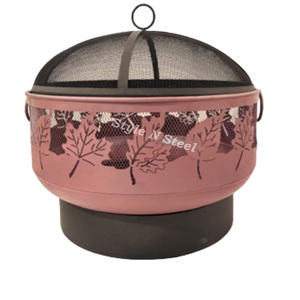 leaves Luxury Iron <b>Fire</b> <b>Pit</b> with Heat Resistant Paint Freestanding Design Coal/Wood Burning Outdoor Heater - Product Image 1